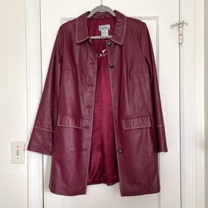 90s/Y2K Genuine Leather Burgundy Jacket, Bradley Bayou - size M